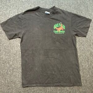 Old Mill Crab House T Shirt M Medium Mens Black Skater Bethany Beach Delaware